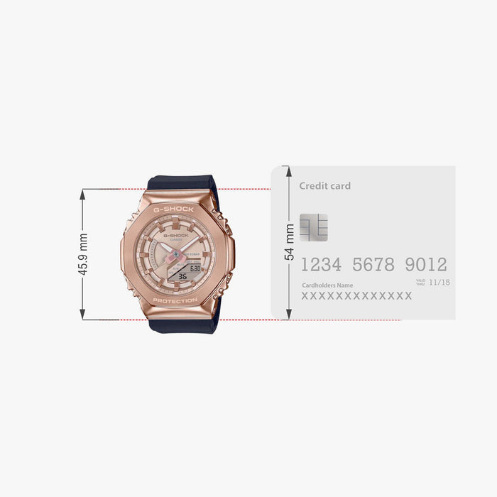 G-Shock Women Quartz Rose Gold Dial Analog-Digital Resin Watch G1165