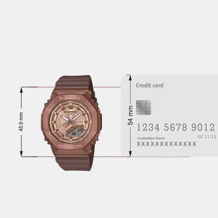 G-Shock Women Quartz Rose Gold Dial Analog-Digital Resin Watch G1284
