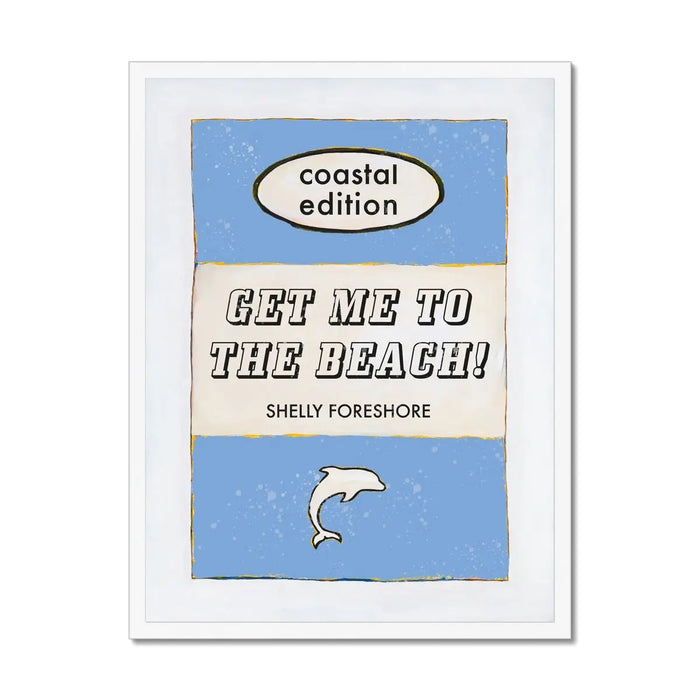 Get Me To The Beach Coastal Art Print | Vintage Book Poster Art - Framed Wall Art