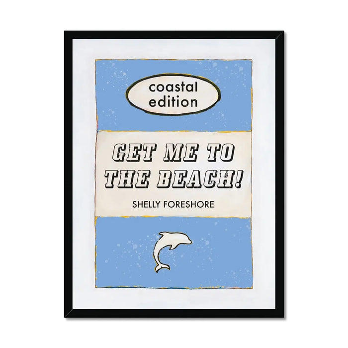 Get Me To The Beach Coastal Art Print | Vintage Book Poster Art - Framed Wall Art