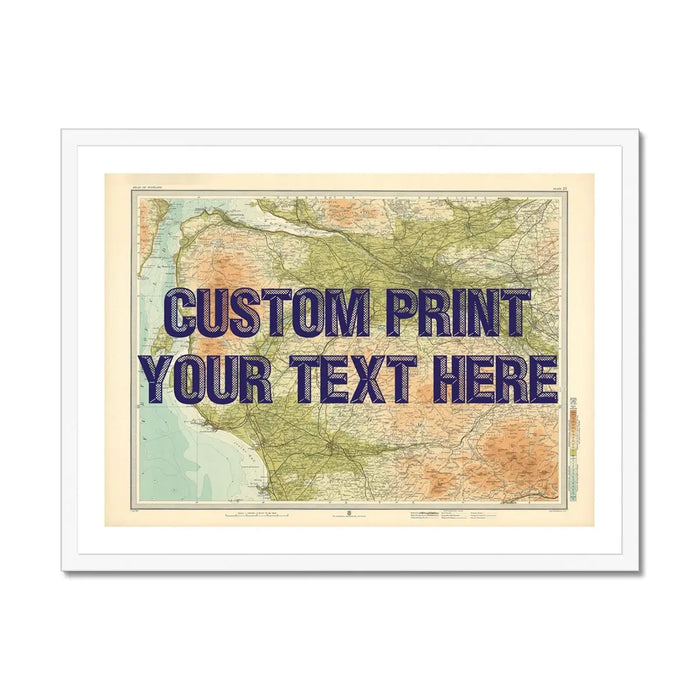 Glasgow Personalised Map Print | Custom Map of Glasgow | Navy Vintage Font - Framed Wall Art