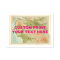 Glasgow Personalised Map Print | Custom Map of Glasgow | Pink Hand Drawn Font - Unframed Wall Art