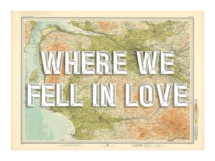 Glasgow Personalised Map Print | Map of Glasgow | White Vintage Font - Framed Wall Art