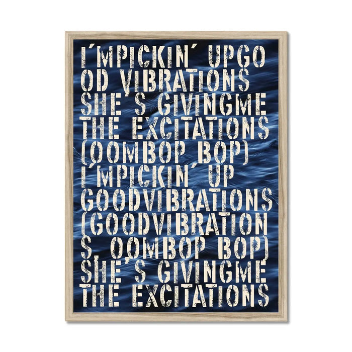 Good Vibrations No 1: Typography Art Print - Framed - Beach House Art