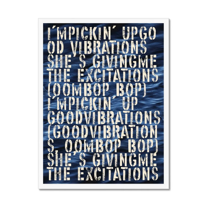 Good Vibrations No 1: Typography Art Print - Framed - Beach House Art