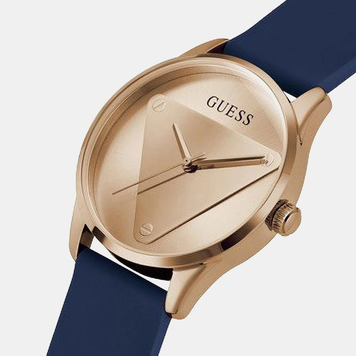 Gt Emblem Women Quartz Rose Gold Dial Analog Silicone Watch Gw0509L1