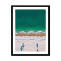 Happy Beach (Aerial Beach Photography) - Framed - Beach House Art