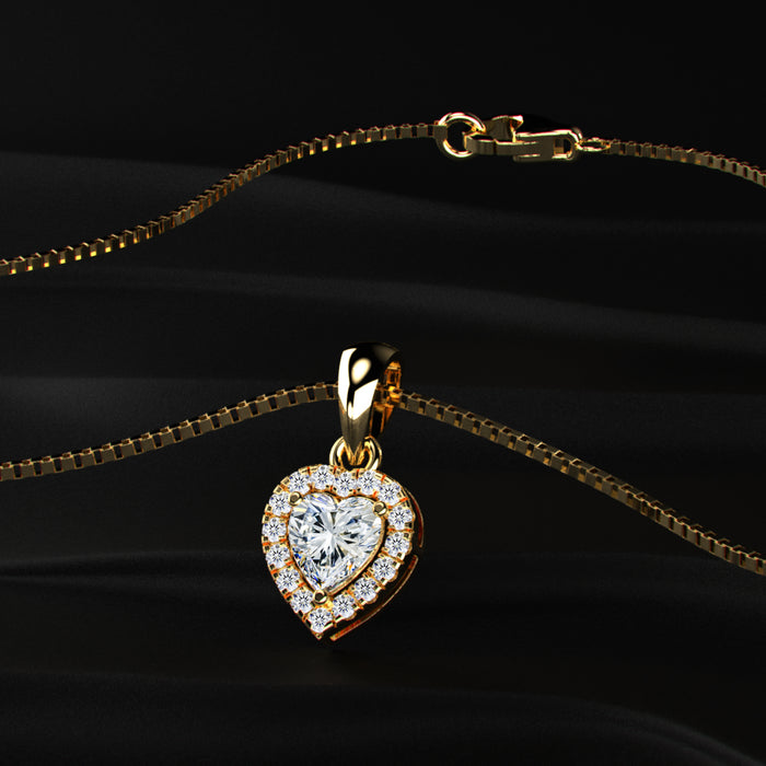 Heart Shaped Diamond Halo Pendant | Earthly Jewels