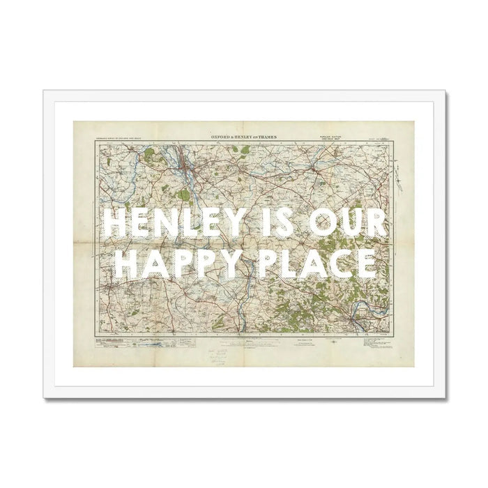 Henley is our Happy Place (Henley Map) Vintage Map Art - Framed - Beach House Art