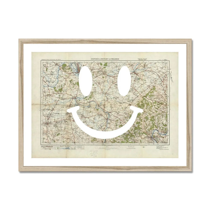 Henley Makes Me Smile (Map of Henley) Vintage Map Art - Framed - Beach House Art