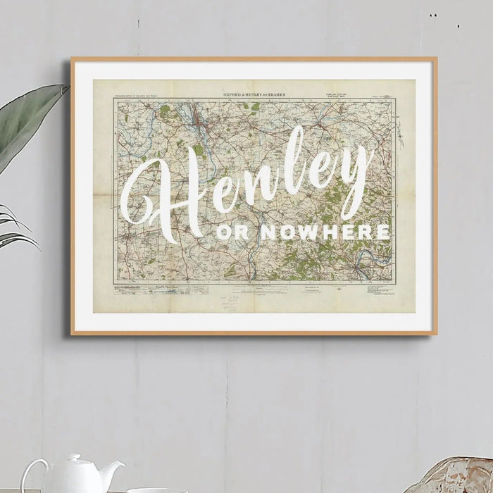 Henley or Nowhere (Map of Henley) Vintage Map Art - Unframed - Beach House Art
