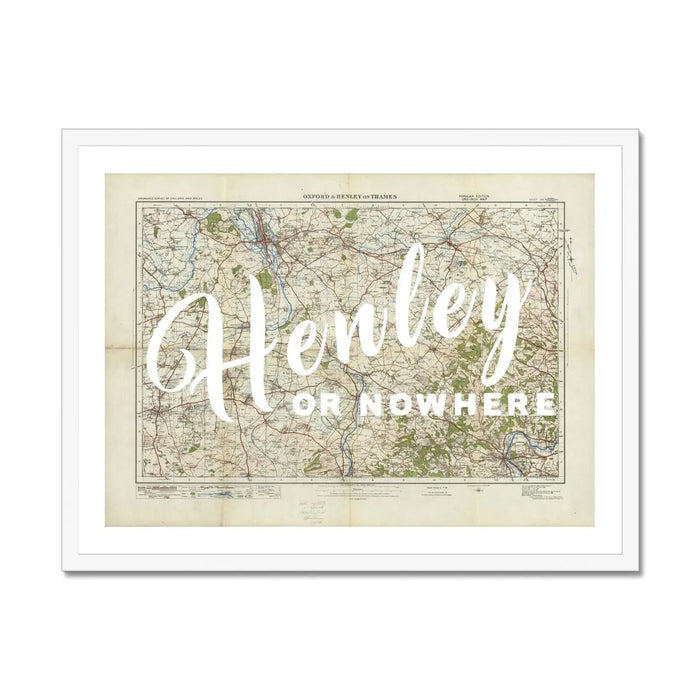 Henley or Nowhere (Map of Henley) Vintage Map Art - Framed - Beach House Art