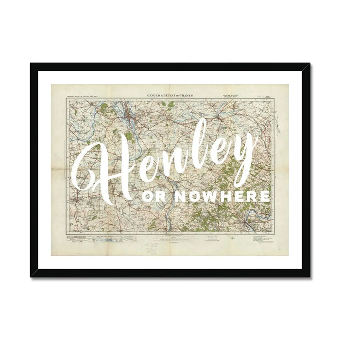 Henley or Nowhere (Map of Henley) Vintage Map Art - Framed - Beach House Art