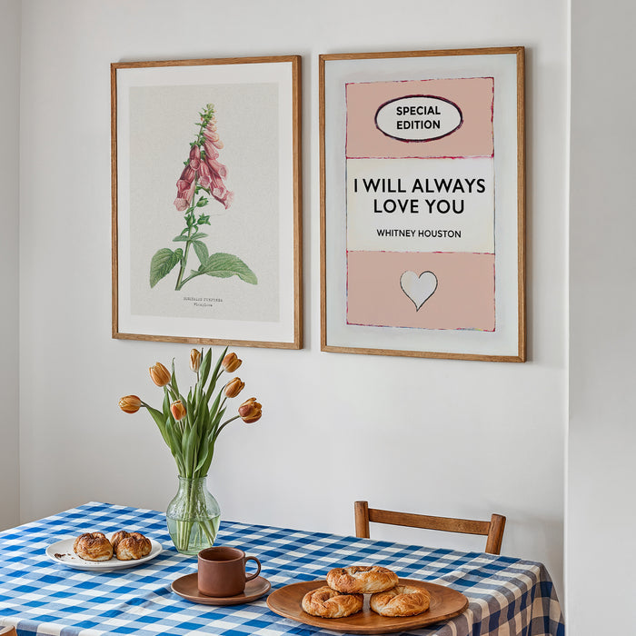 I Will Always Love You | Salmon Pink | Book Cover Art Print - Framed