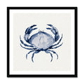 Indigo Dot Watercolour Crab Painting | Crab Art Print - Framed Wall Art