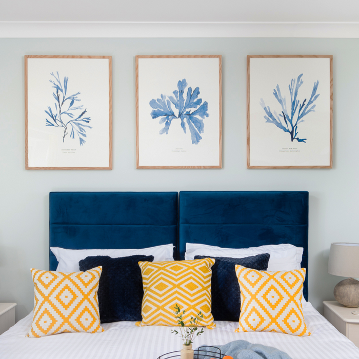 Indigo Seaweed Art Print | Serrated Wrack | Botanical Wall Art - Unframed