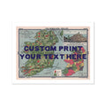Ireland Map Personalised Art Print (Navy Hand Drawn Font) - No Frame