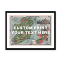 Ireland Map Personalised Art Print (White Hand Drawn Font) - Framed