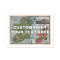 Ireland Map Personalised Art Print (White Hand Drawn Font) - Unframed
