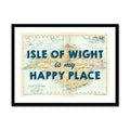Isle of Wight is my Happy Place (Isle of Wight Map) Vintage Map Art - Framed - Beach House Art