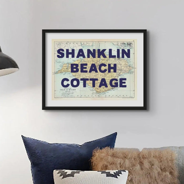 Isle of Wight Map Personalised Art Print in Navy Font - Unframed Wall Art
