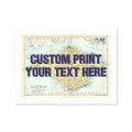 Unframed personalised vintage map art print of the Isle of Wight with navy font- Unframed wall art