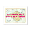 Isle of Wight Map Personalised Art Print in Pink font - Unframed wall art