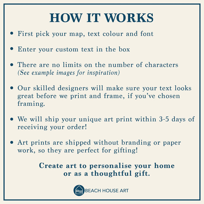 Framed personalised vintage map art print of the Isle of Wight with white font - Framed wall art