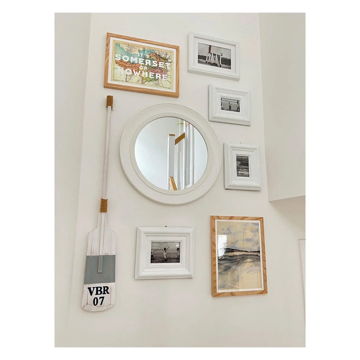 Somerset map print in gallery wall with other coastal wall art