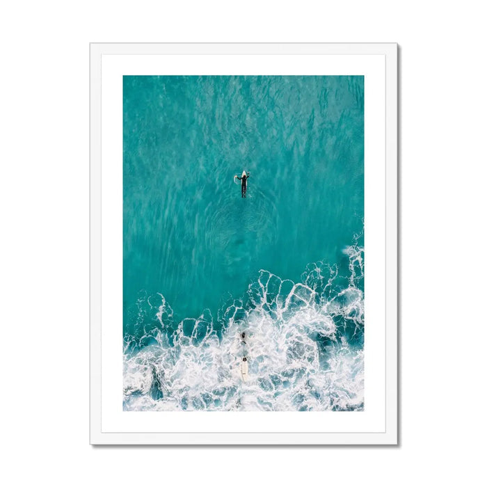 Jade Surfer (Aerial Beach Photography) - Framed - Beach House Art