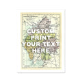 custom Lake District Map Print | Personalised Art Print in White Font - Unframed Wall art