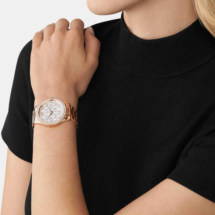 Layton Women Quartz White Dial Analog Stainless Steel Watch MK7297