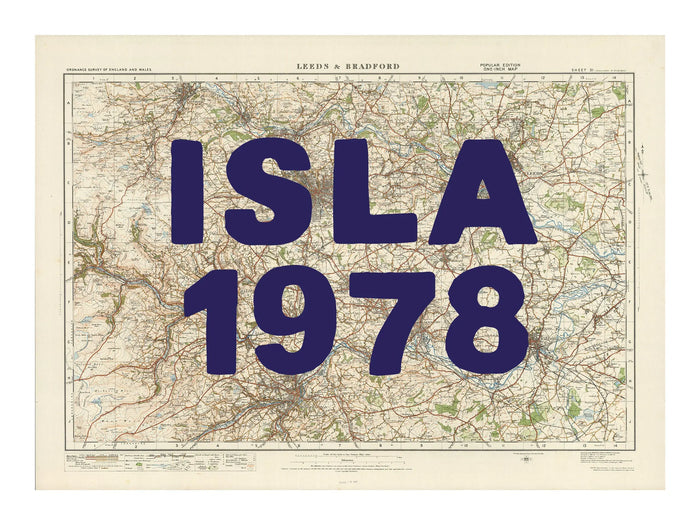 Leeds Personalised Map Print | Custom Map of Leeds | Navy Hand Drawn Font - Unframed Wall Art