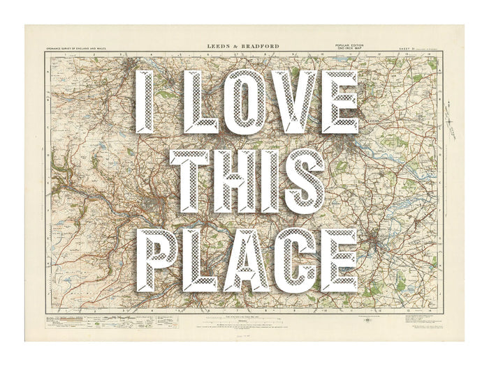 Leeds Personalised Map Print | Custom Map of Leeds | White Vintage Font - Framed Wall Art