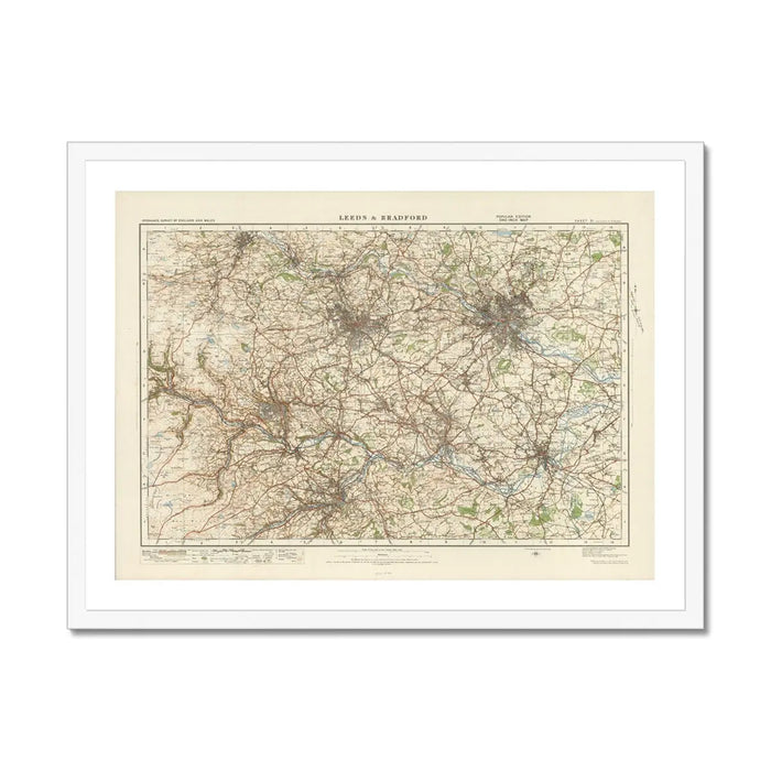 Leeds Vintage Map Print | Map Print of Leeds - Framed Wall Art