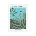 Coral and seaweed art print, featuring the text 'Les Coraux' and 'Beachhouse Art Collection'.