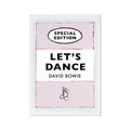 Let's Dance Lyric on Vintage Style Book Cover Print  - Unframed