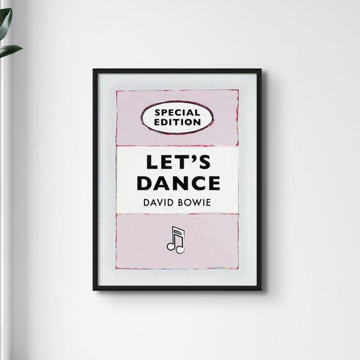 Let's Dance Lyric on Vintage Style Book Cover Print  - Unframed