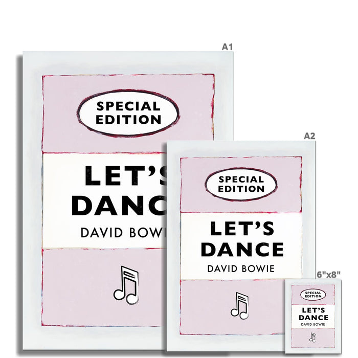 Let's Dance Lyric on Vintage Style Book Cover Print  - Unframed