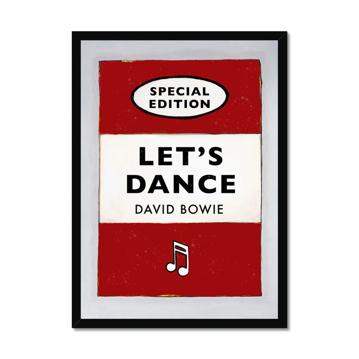 Let's Dance Quote on  Vintage Style Book Cover Print in Red - Unframed