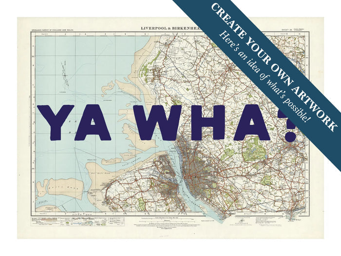 Map print of Liverpool | Personalised Map Print | Map Prints with navy font - Framed wall art