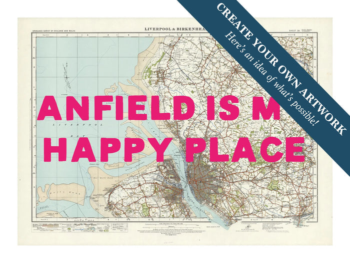 Custom Map Print of Liverpool | Personalised Map Print | Map Prints in Pink Wording - Framed Wall Art