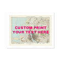 Custom Map Print of Liverpool | Personalised Map Print | Map Prints in pink font - Unframed Wall Art