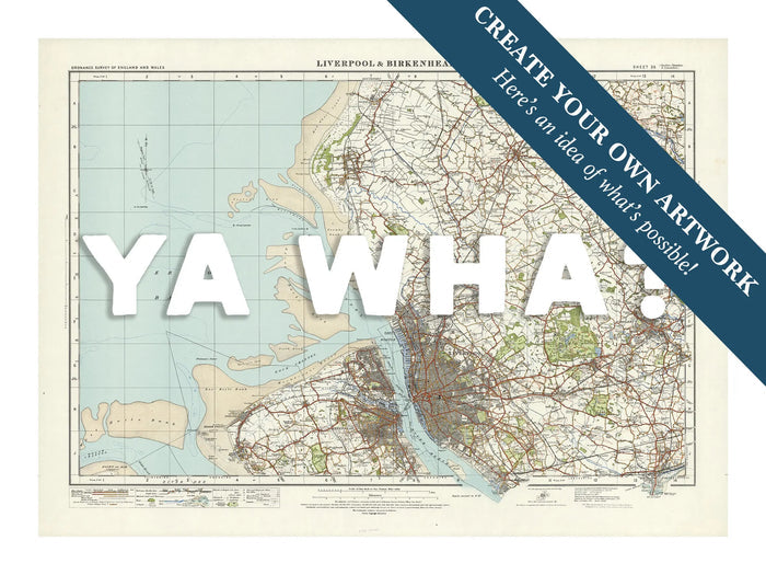 Custom map print of Liverpool | Personalised Map Print | Map Prints in white typography - Framed wall art