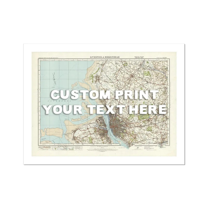 Custom Map Print of Liverpool | Personalised Map Print | Map Prints in white font - Unframed wall art