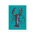 Lobster Print | Shellfish Kitchen Wall Art | Lobster Painting on Green Background - Unframed