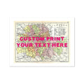 Personalised London map print of London with pink hand-drawn font - Unframed wall art