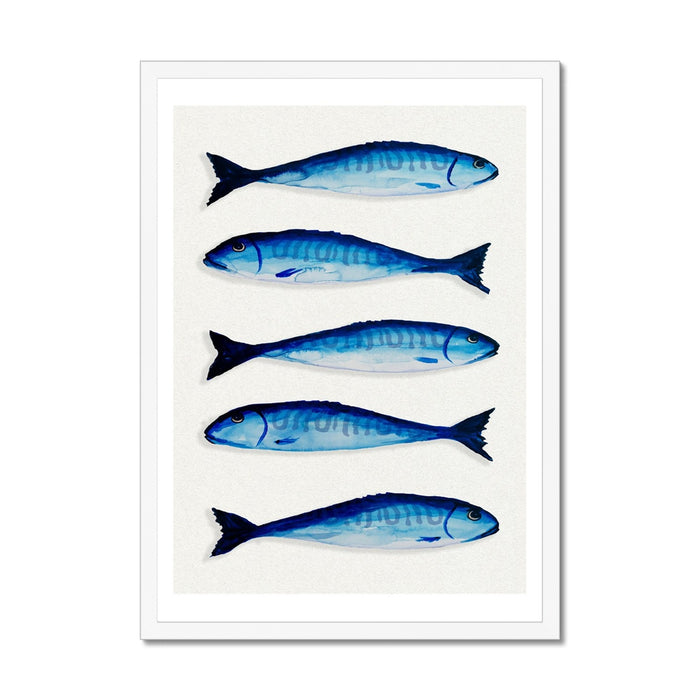 Mackerel Fish Painting | Kitchen  Wall Art Print  - Unframed