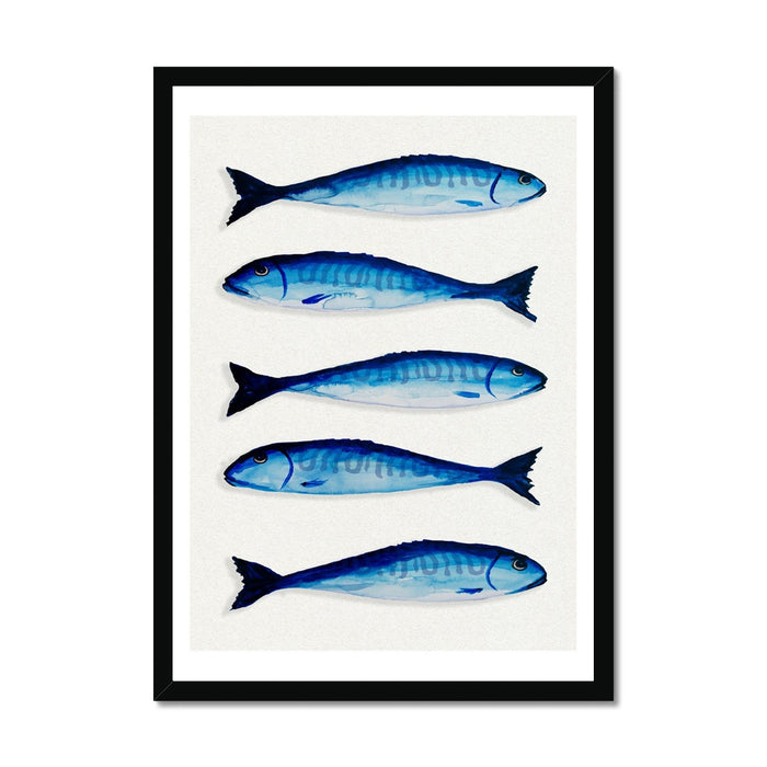 Mackerel Fish Painting | Kitchen  Wall Art Print  - Unframed