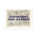 City map wall art featuring a personalised map print of Manchester with navy hand-drawn font - Unframed wall art